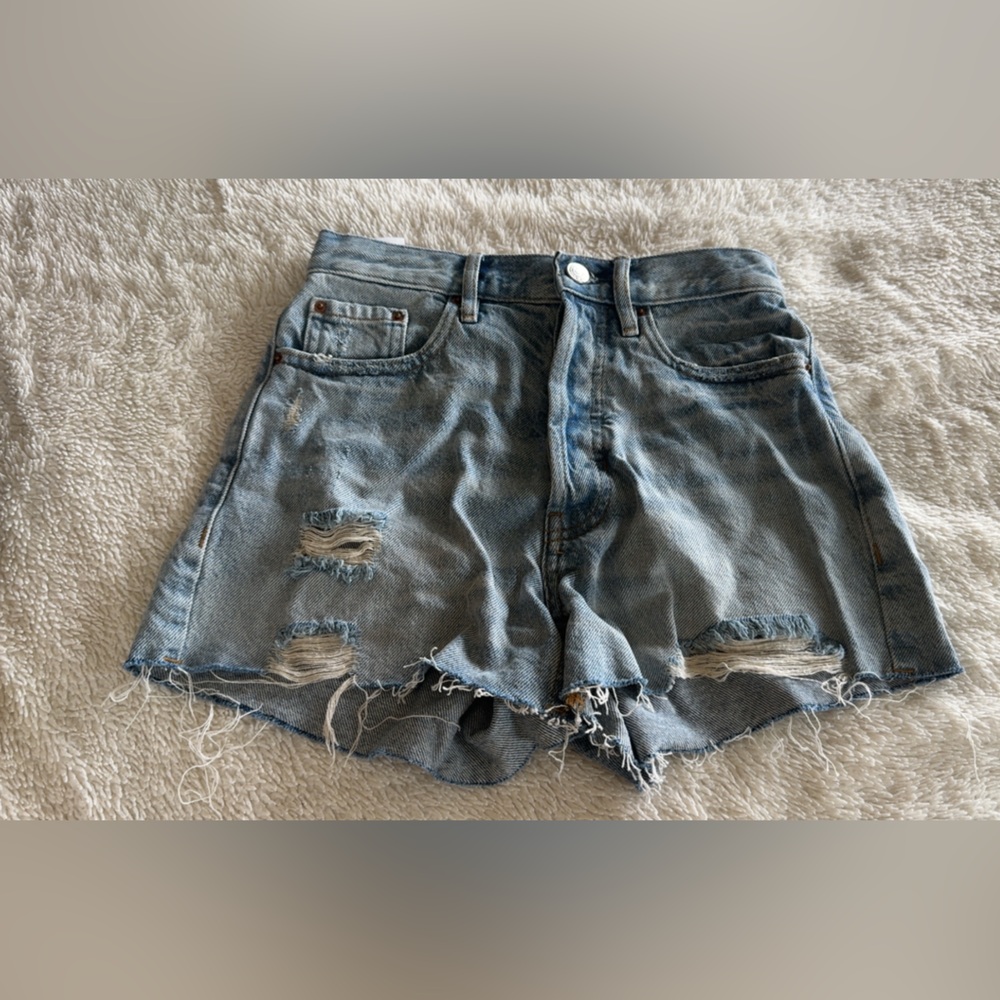 PacSun Ultra High Rise Vintage Shorts - Blue